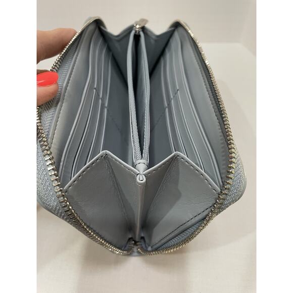 Coach Rowan Satchel Authentic F83607 and Matching Wallet Khaki & Pale Blue - Picture 13 of 14